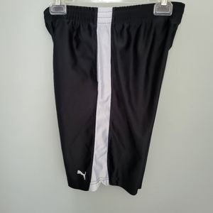 PUMA Large Black White‎ Elastic Drawstring Waist Shorts Basketball